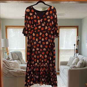 kate spade Dotty Floral Flounce Midi-Dress